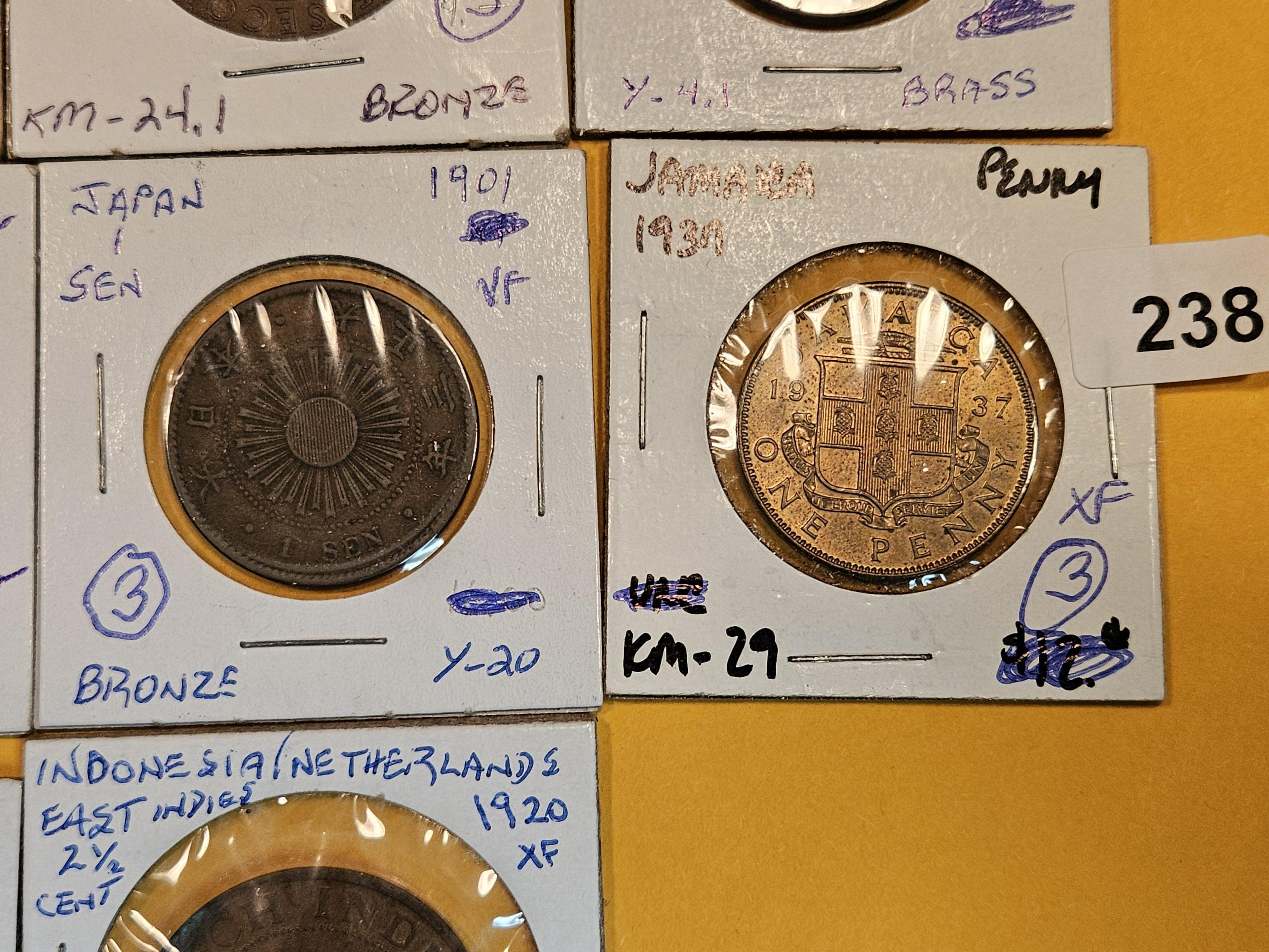 Ten mixed World coins