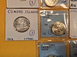 Ten mixed World coins