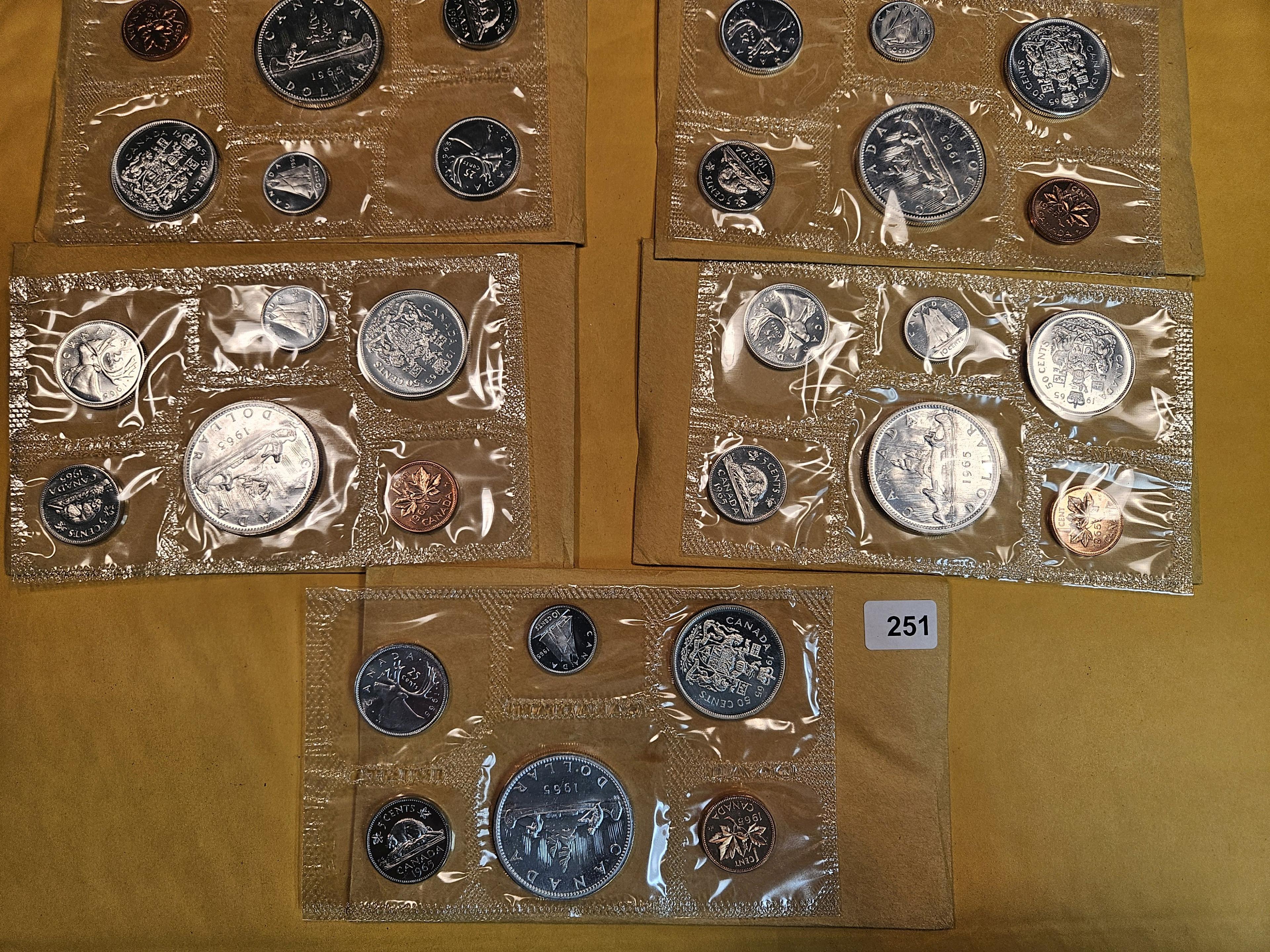 Five Proof or Prooflike Canada Silver GEM Coin Sets