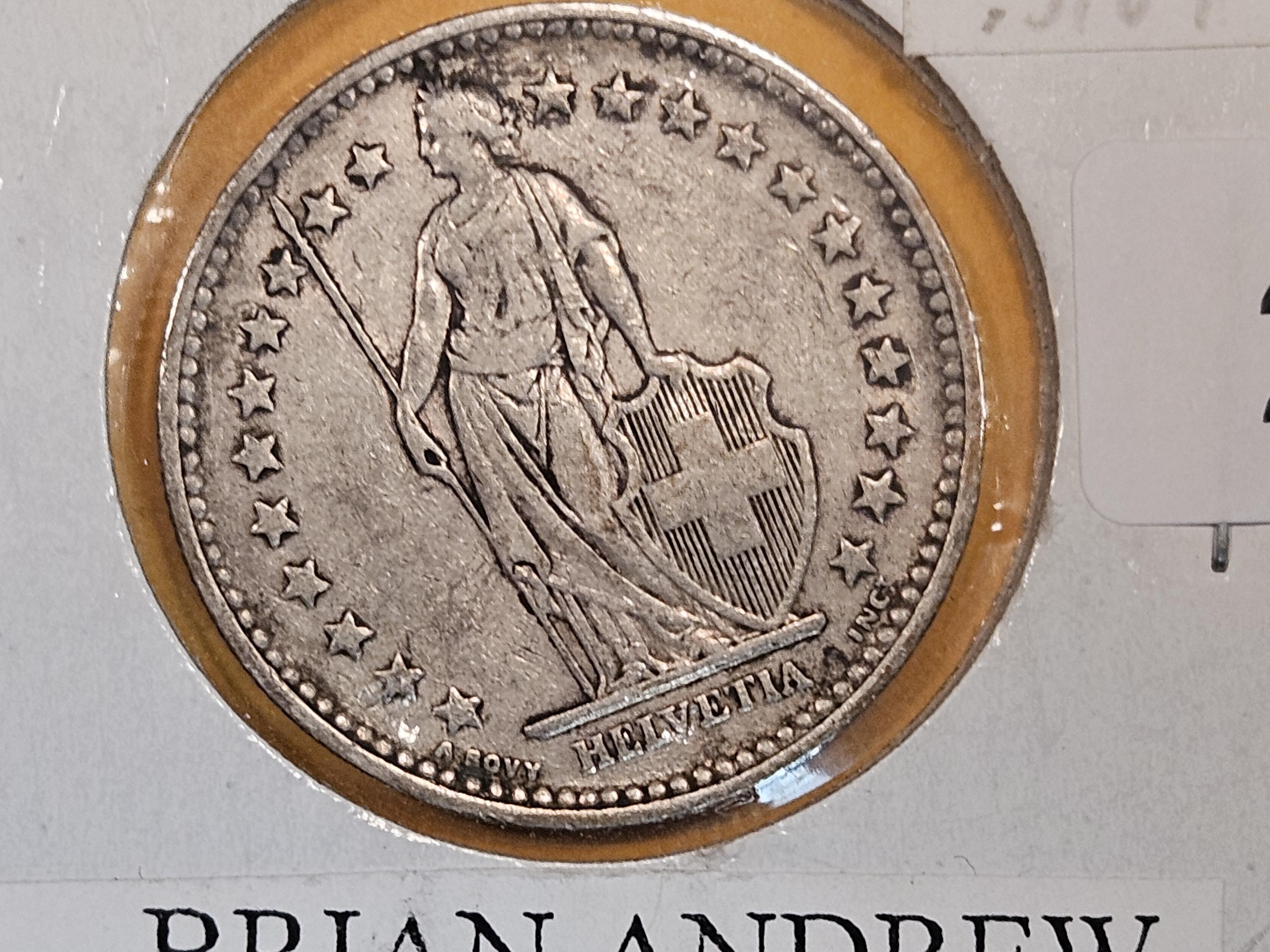 Scarcer date 1879 Switzerland silver 2 francs