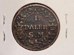 1718 Sweden 1 daler