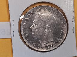 1952 Sweden silver 5 kroner