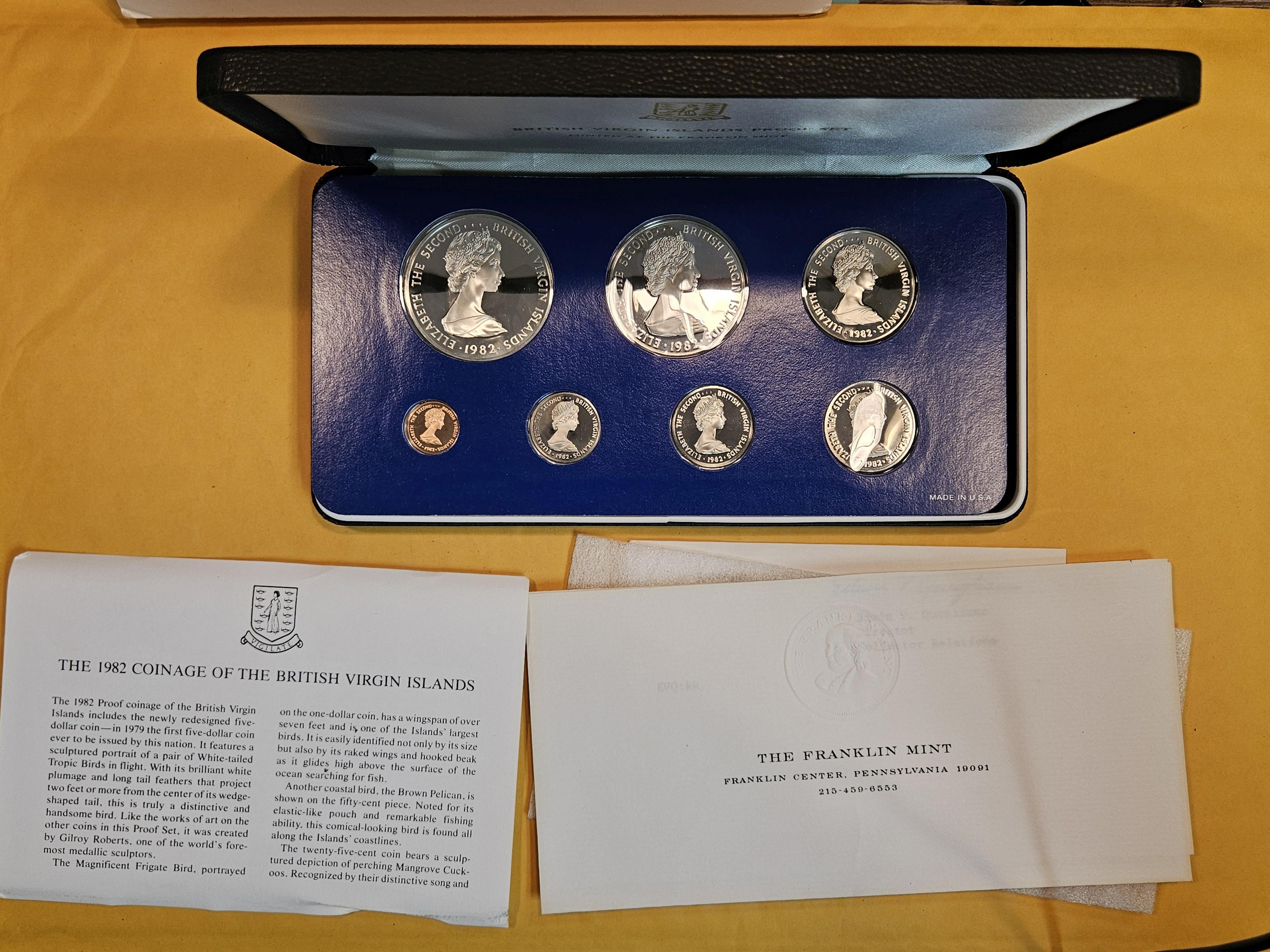 1982 GEM Proof Deep Cameo British Virgin Islands SILVER 7-coin Set