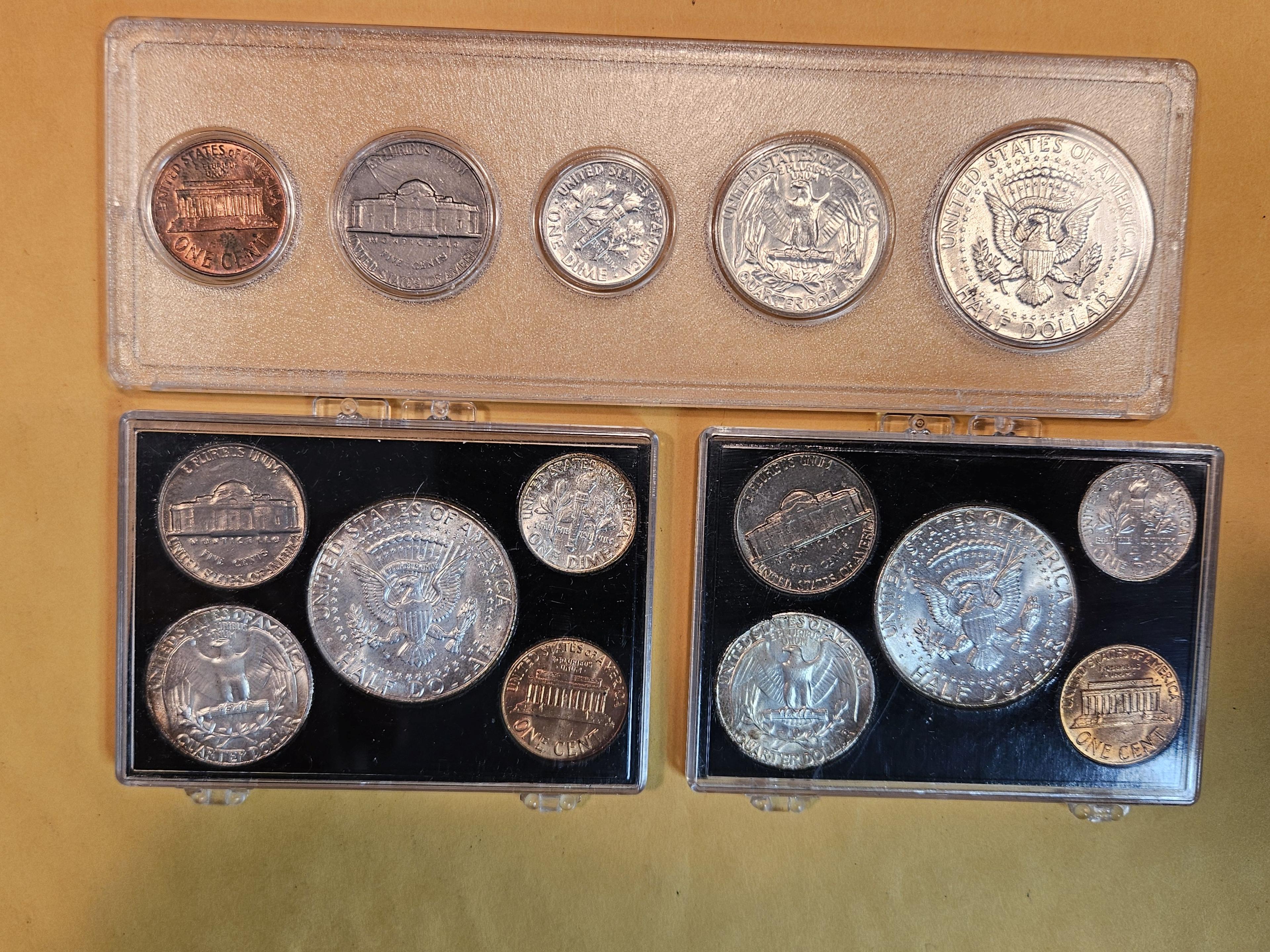 Three Brilliant Uncirculated 1964 Year Coin sets