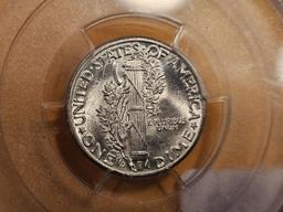 GEM! PCGS 1944-D Mercury Dime in Mint State 65 FB