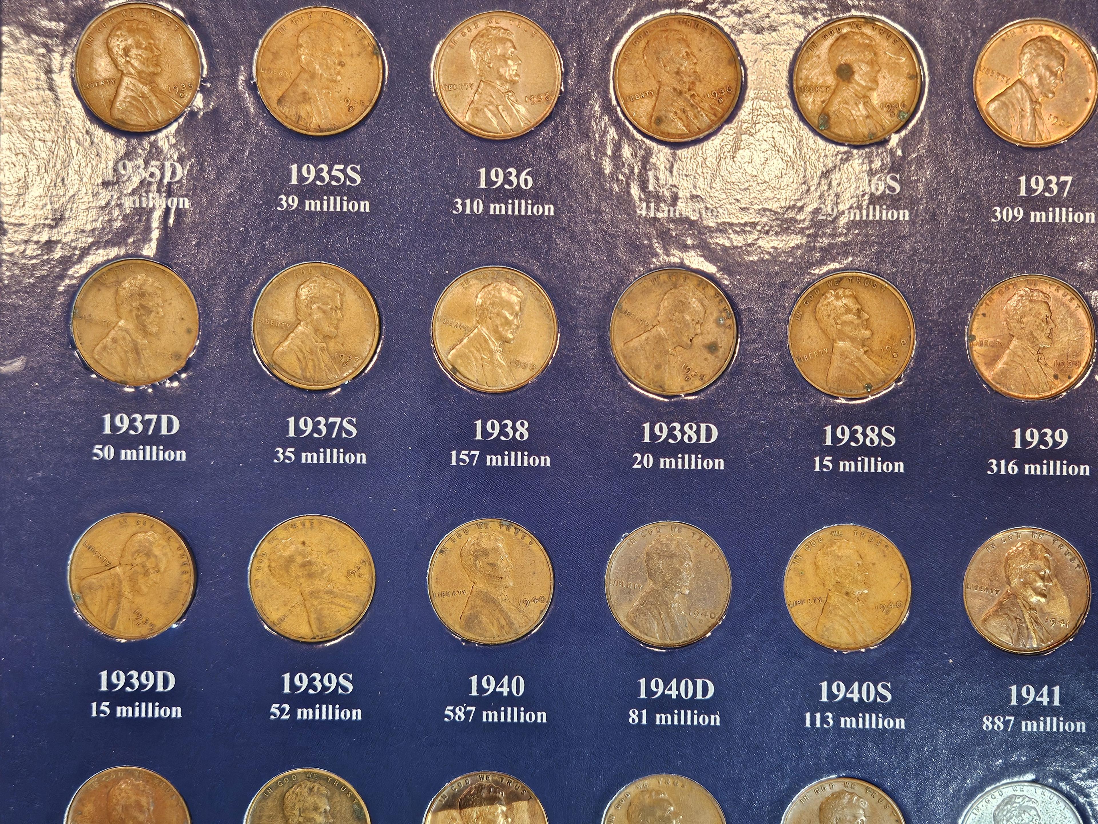 Mostly Full Lincoln Cent album 1909 through 1958-D