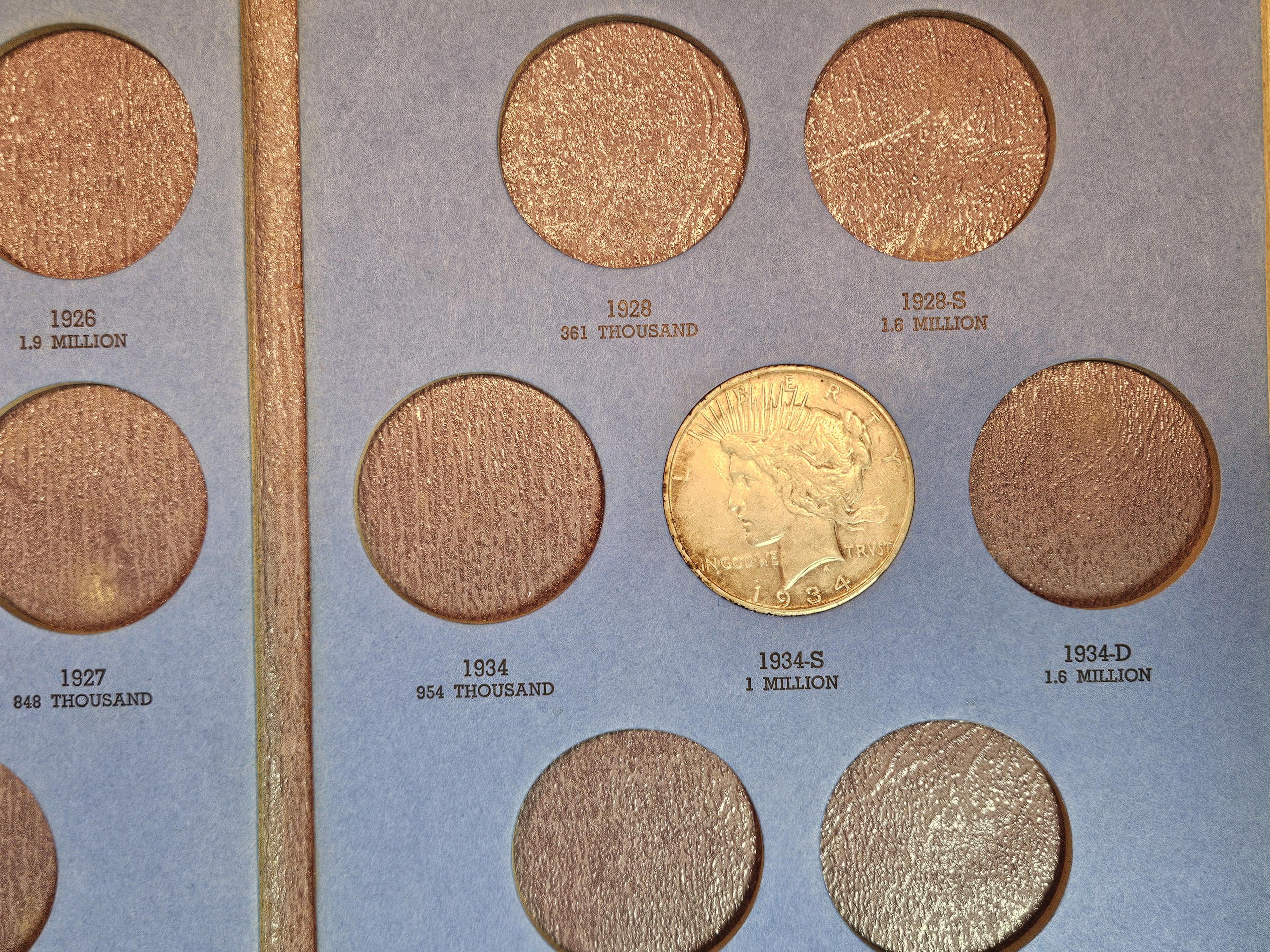 Partially Complete Peace Silver Dollar Album