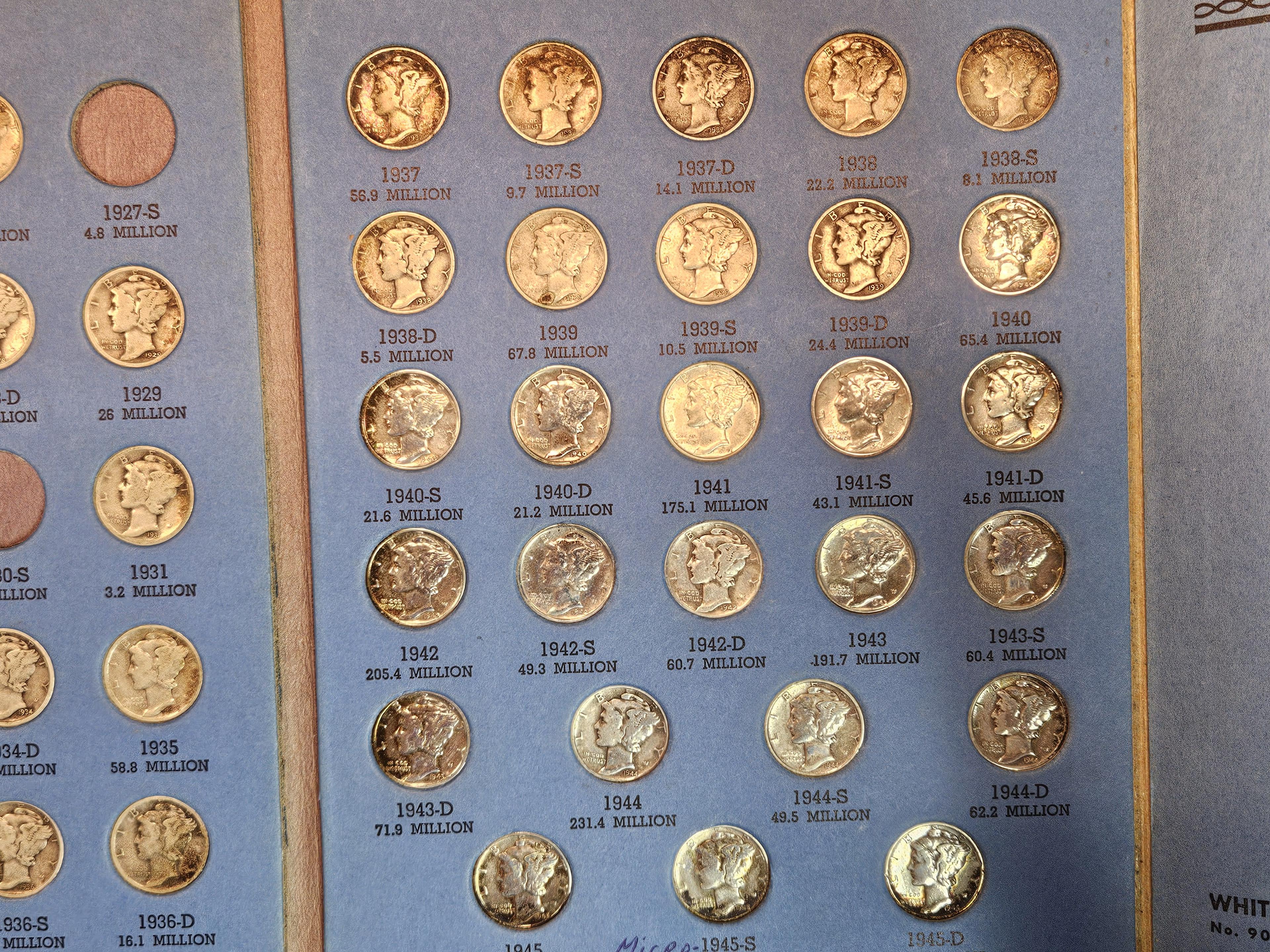 Mostly Complete Mercury Silver Dime Album