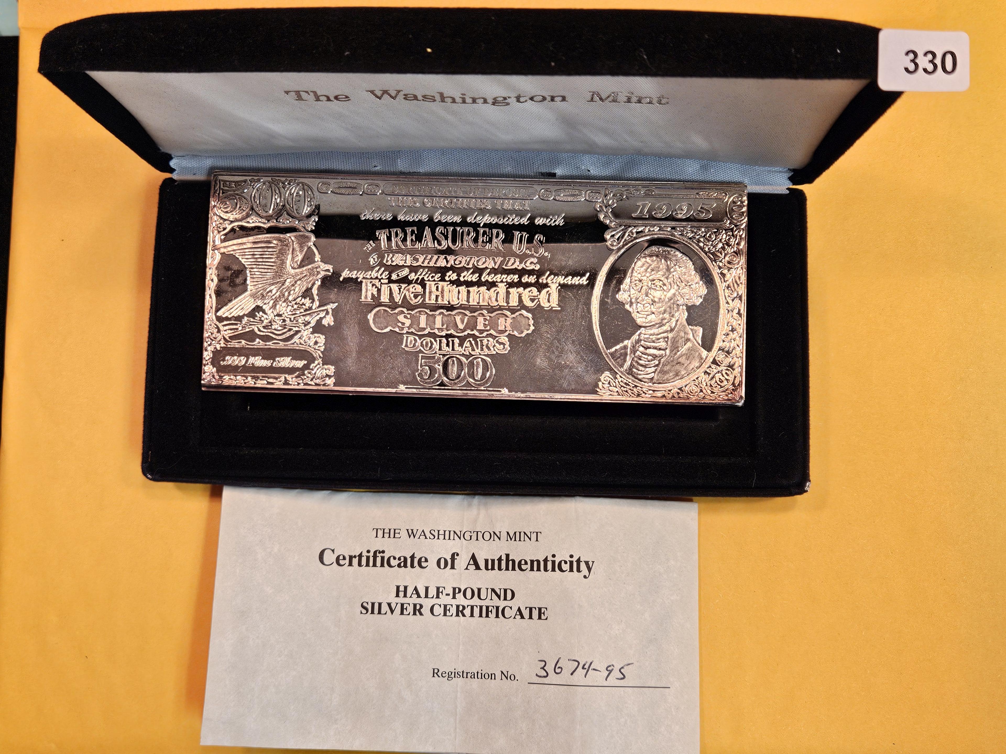 Great BiG HALF-POUND .999 Fine Silver Bar