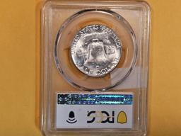 PCGS 1955 Franklin Half Dollar in Mint State 64 FBL