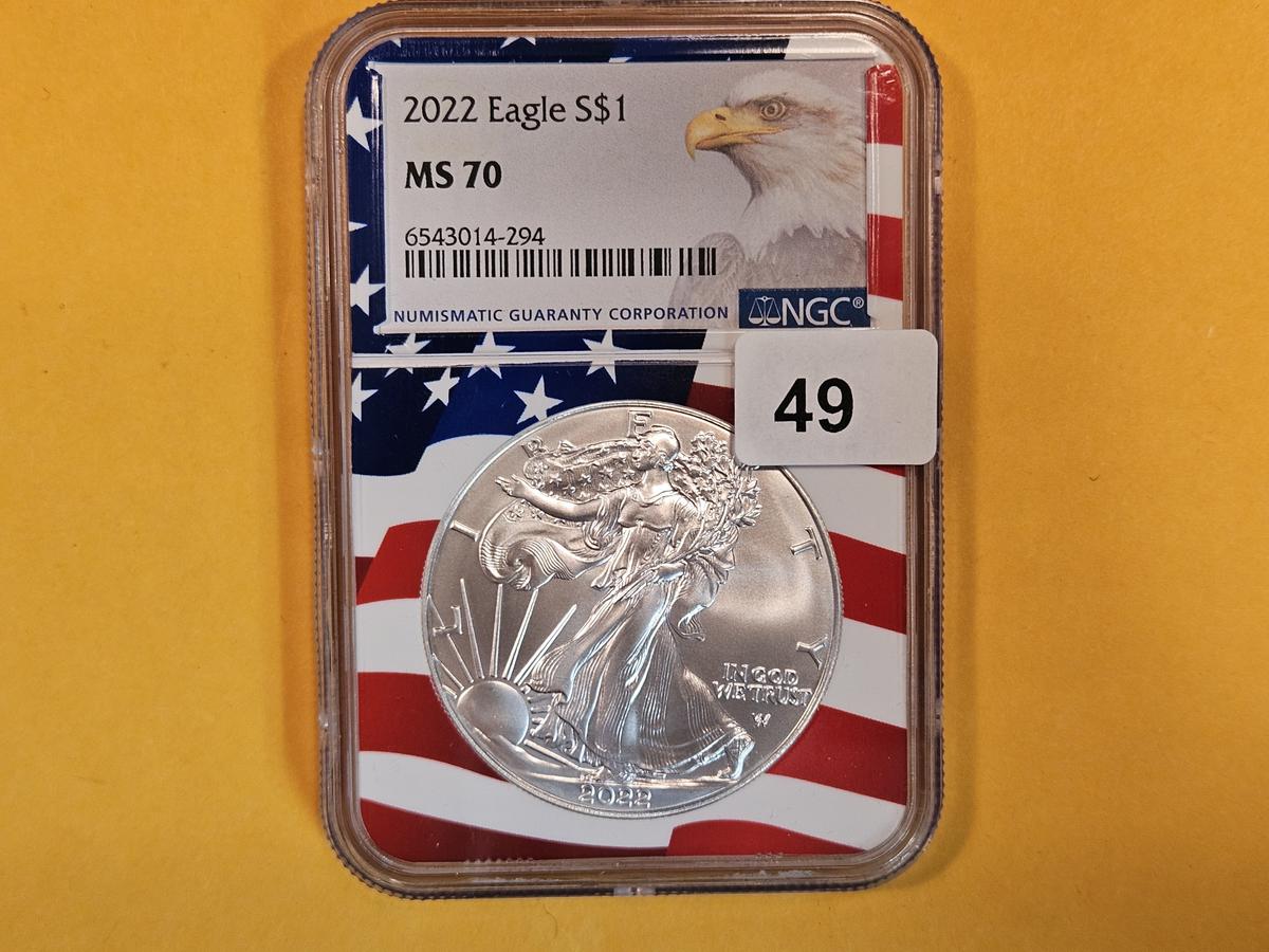 PERFECT! NGC 2022 American Silver Eagle in Mint State 70