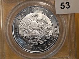 GEM! PCGS 2016 Canada silver Eight Dollars in Mint State 69
