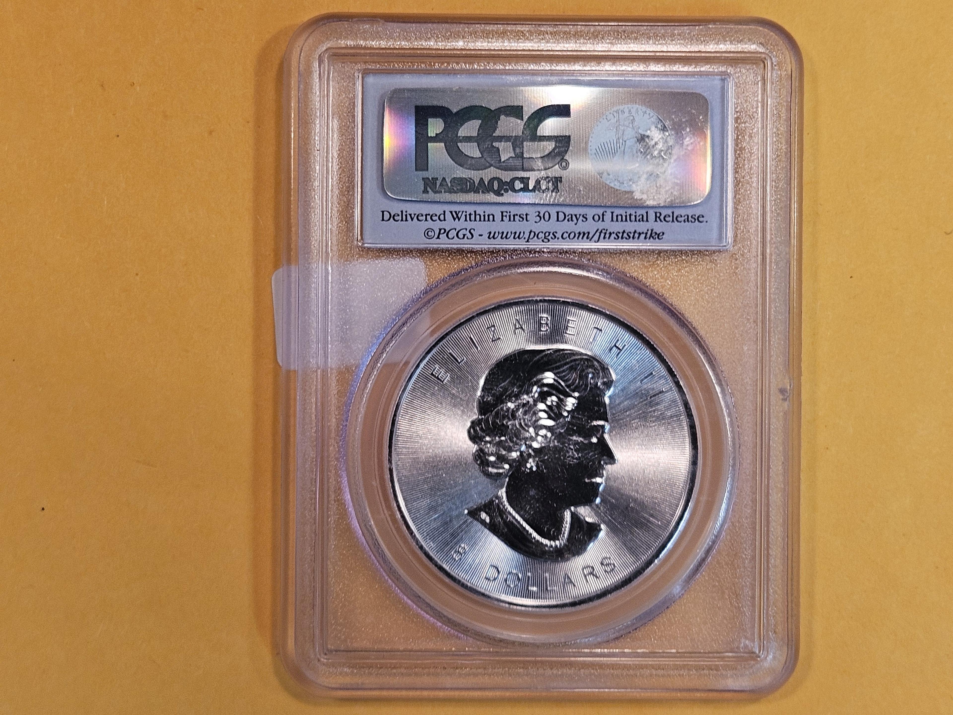 GEM! PCGS 2015 Canada silver Eight Dollars in Mint State 69