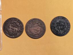 Three Coronet Head Large cents