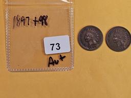 Two Choice About Uncirculated plus Indian Cents