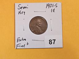 * Semi-Key 1931-S Wheat Cent