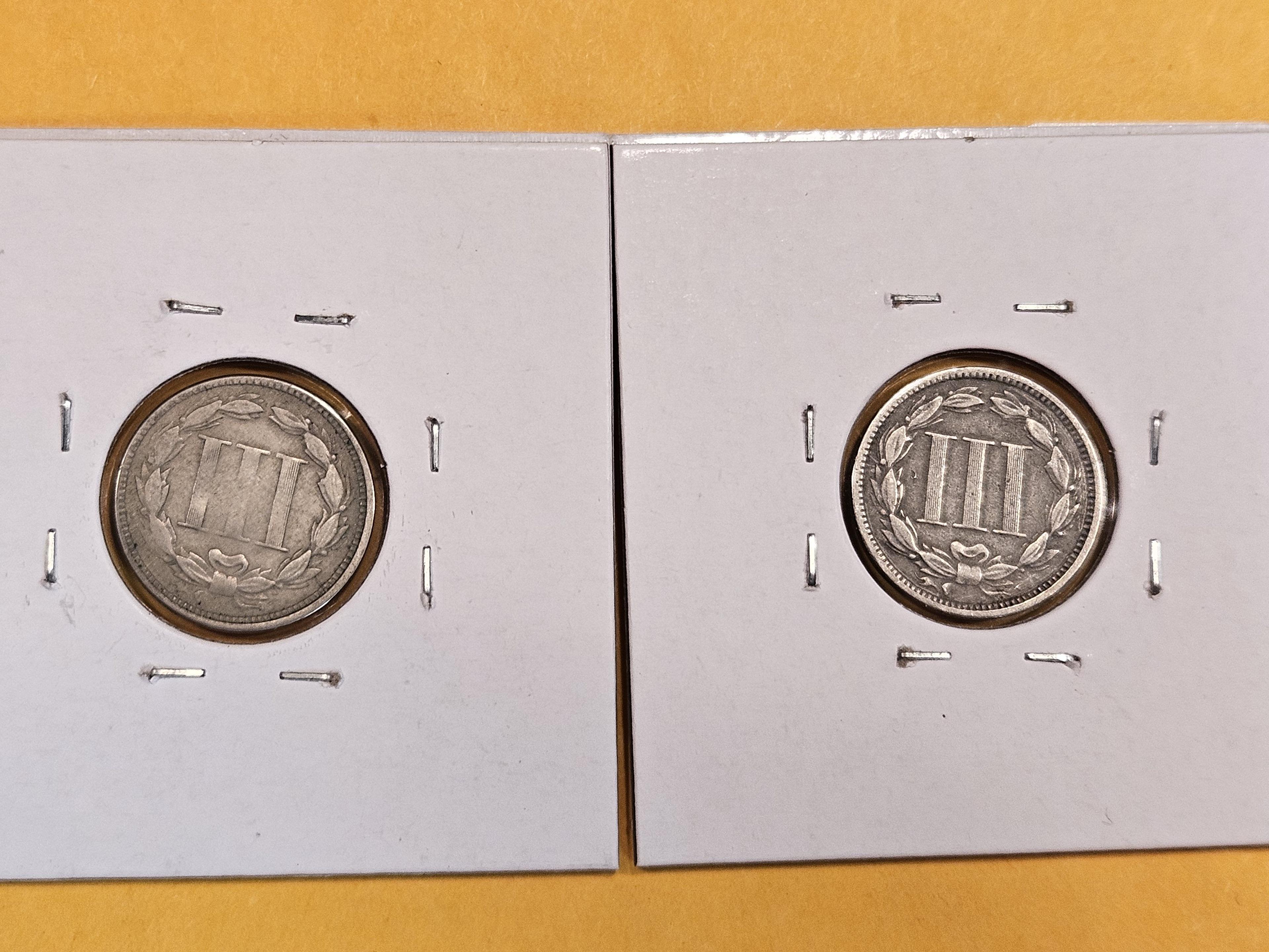 1866 and 1868 Three Cent Nickels