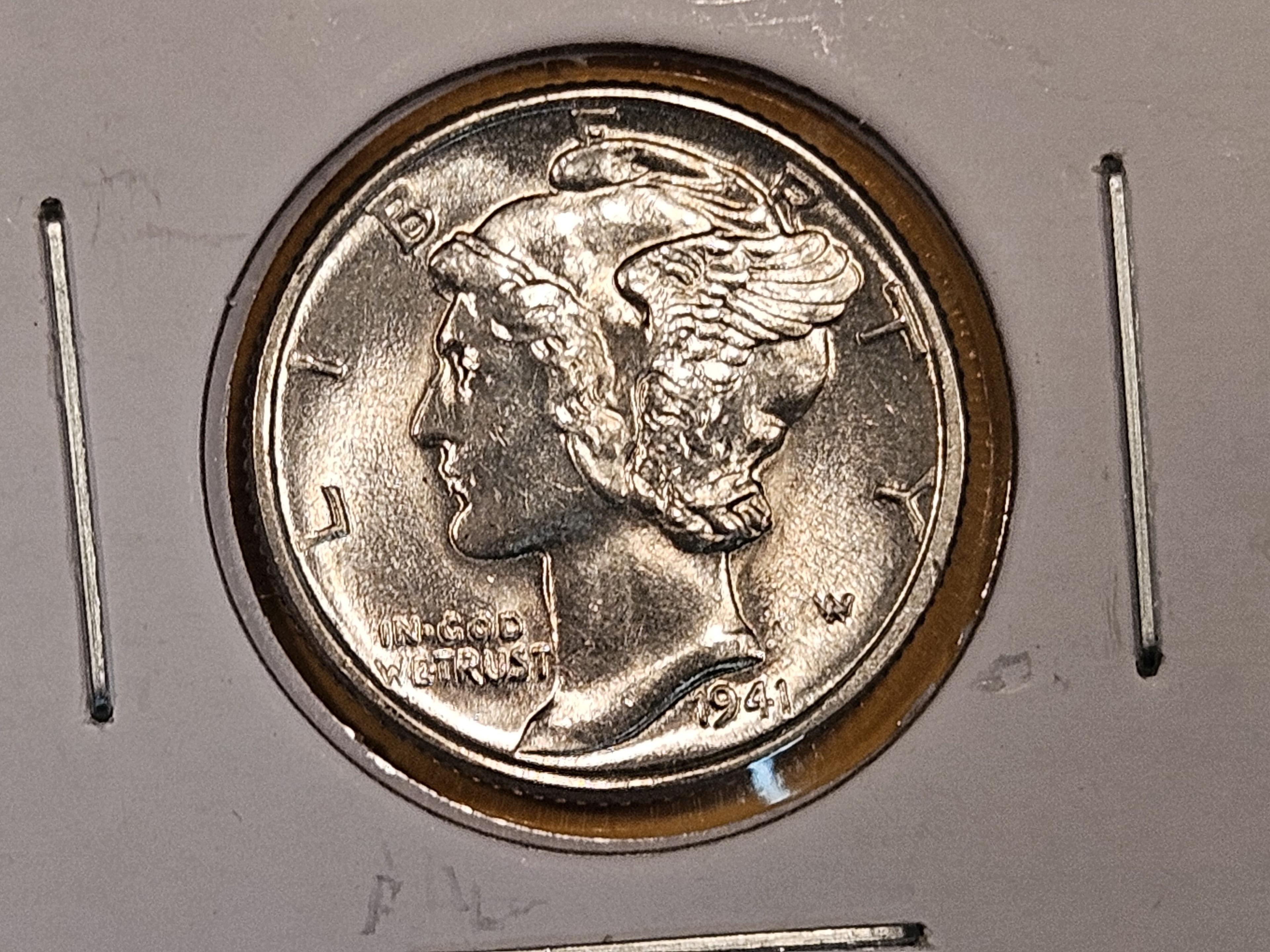 1941 and 1942 silver Mercury Dimes