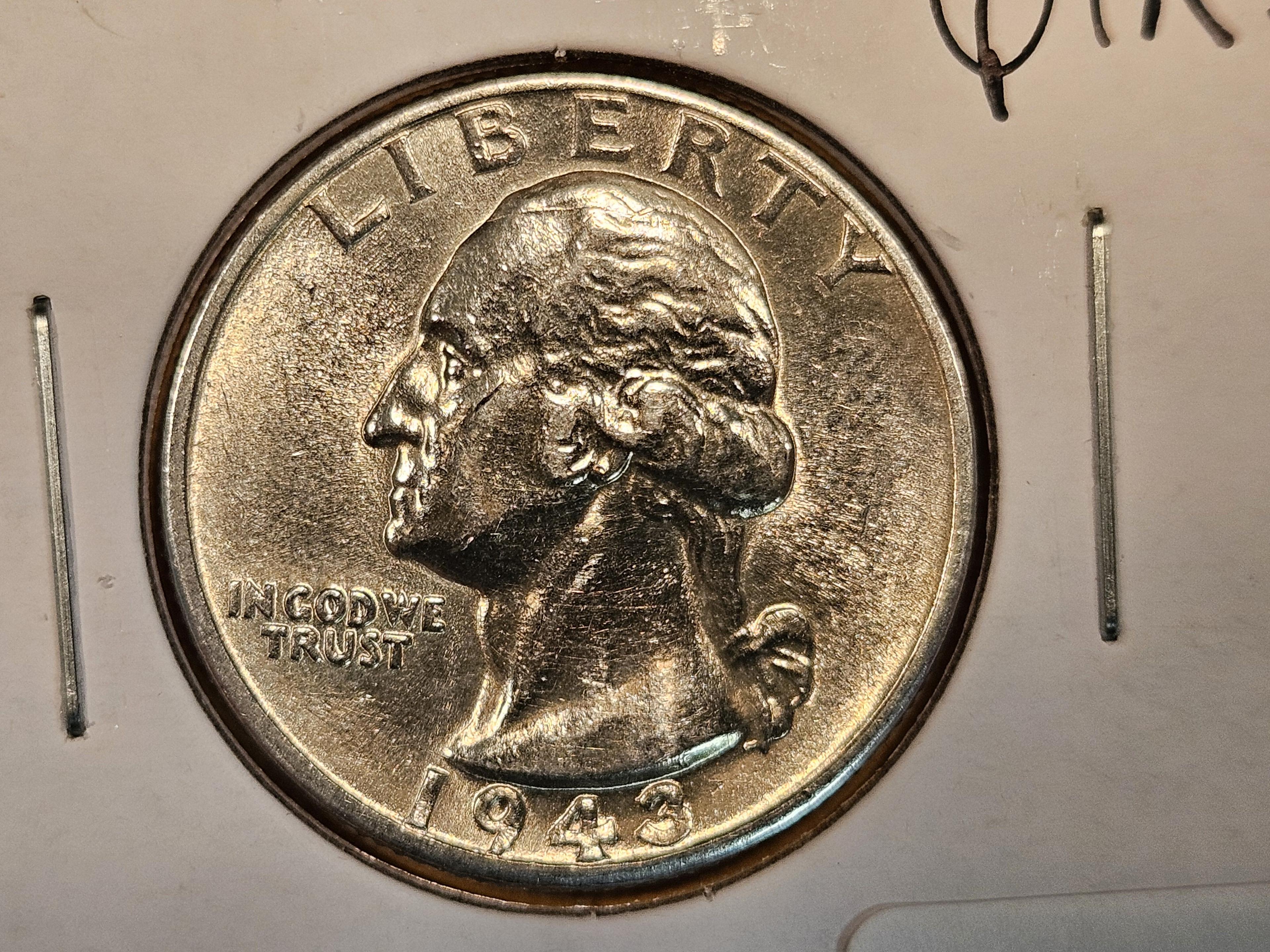 GEM Brilliant Uncirculated 1943 Washington Quarter