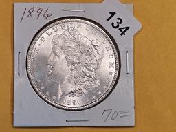 Very Choice Brilliant Uncirculated 1896 Morgan Dollar