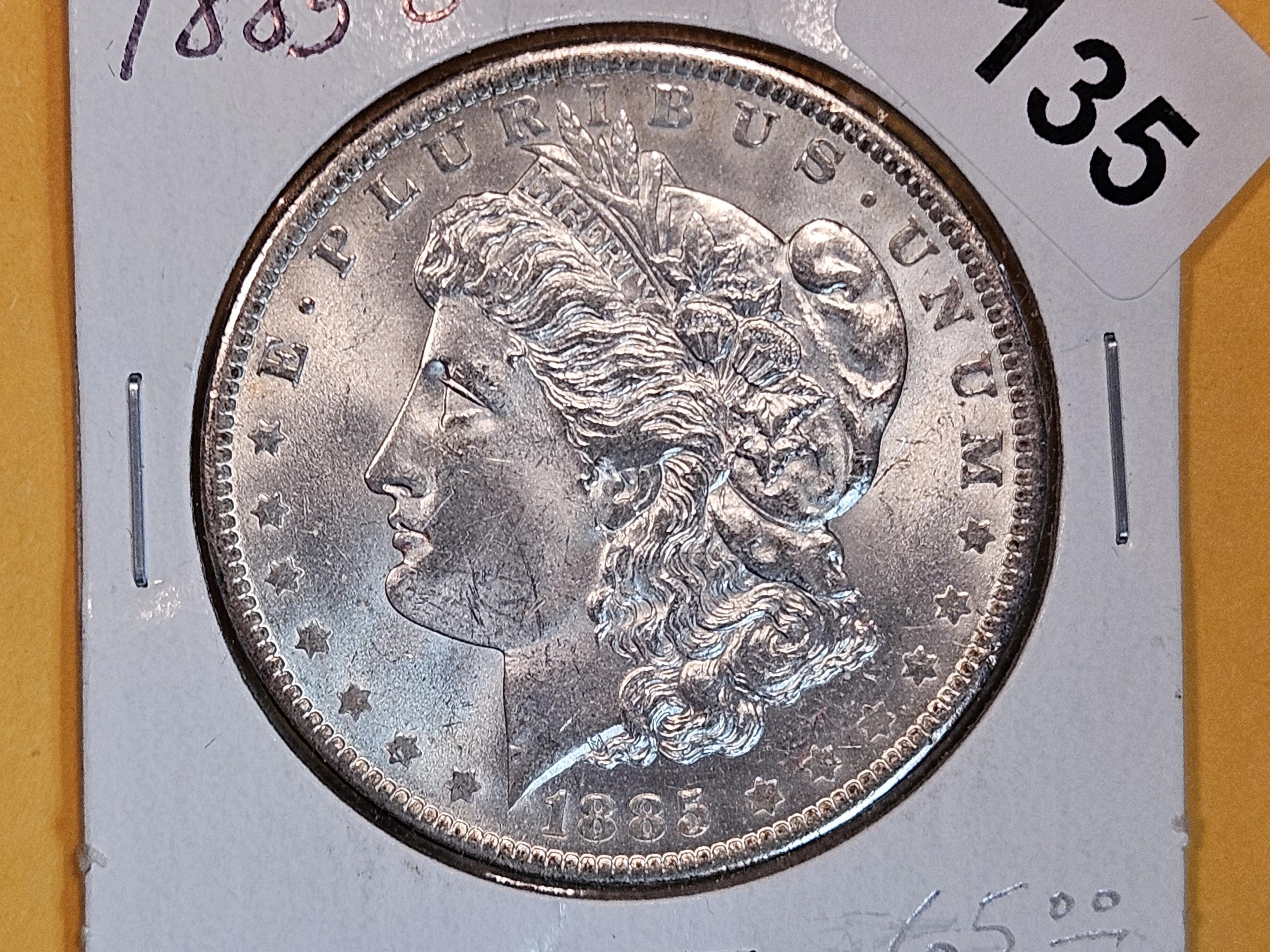 Choice Brilliant Uncirculated Plus 1885 Morgan Dollar