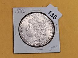 Brilliant Uncirculated Plus 1886 Morgan Dollar