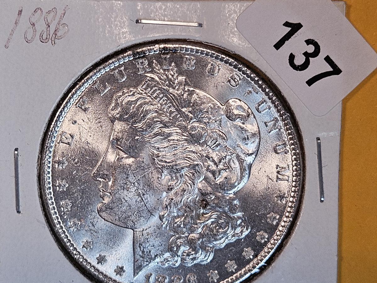 Choice Brilliant Uncirculated Plus 1886 Morgan Dollar