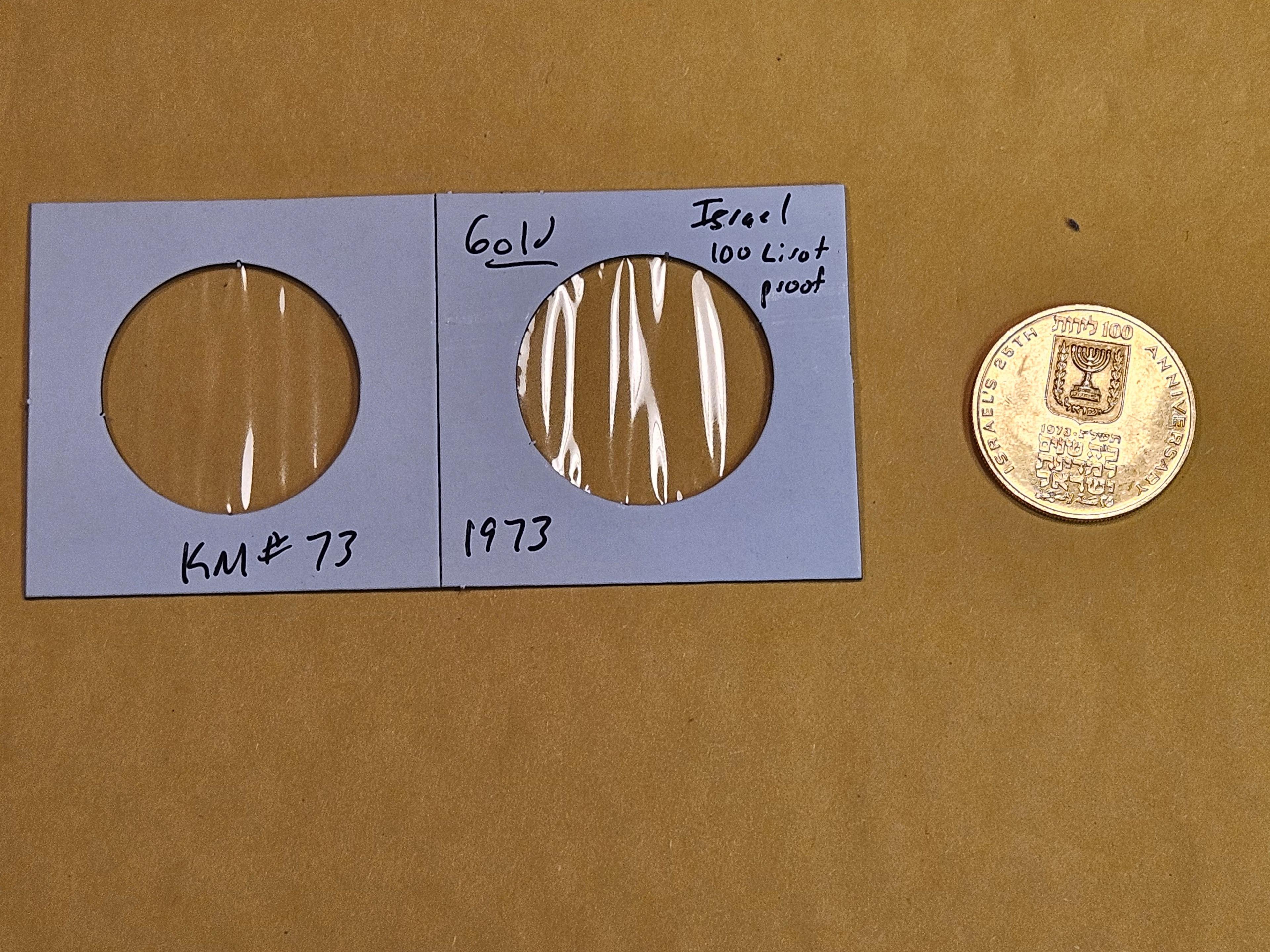 GOLD! 1973 Proof Gold Israel 100 lirot