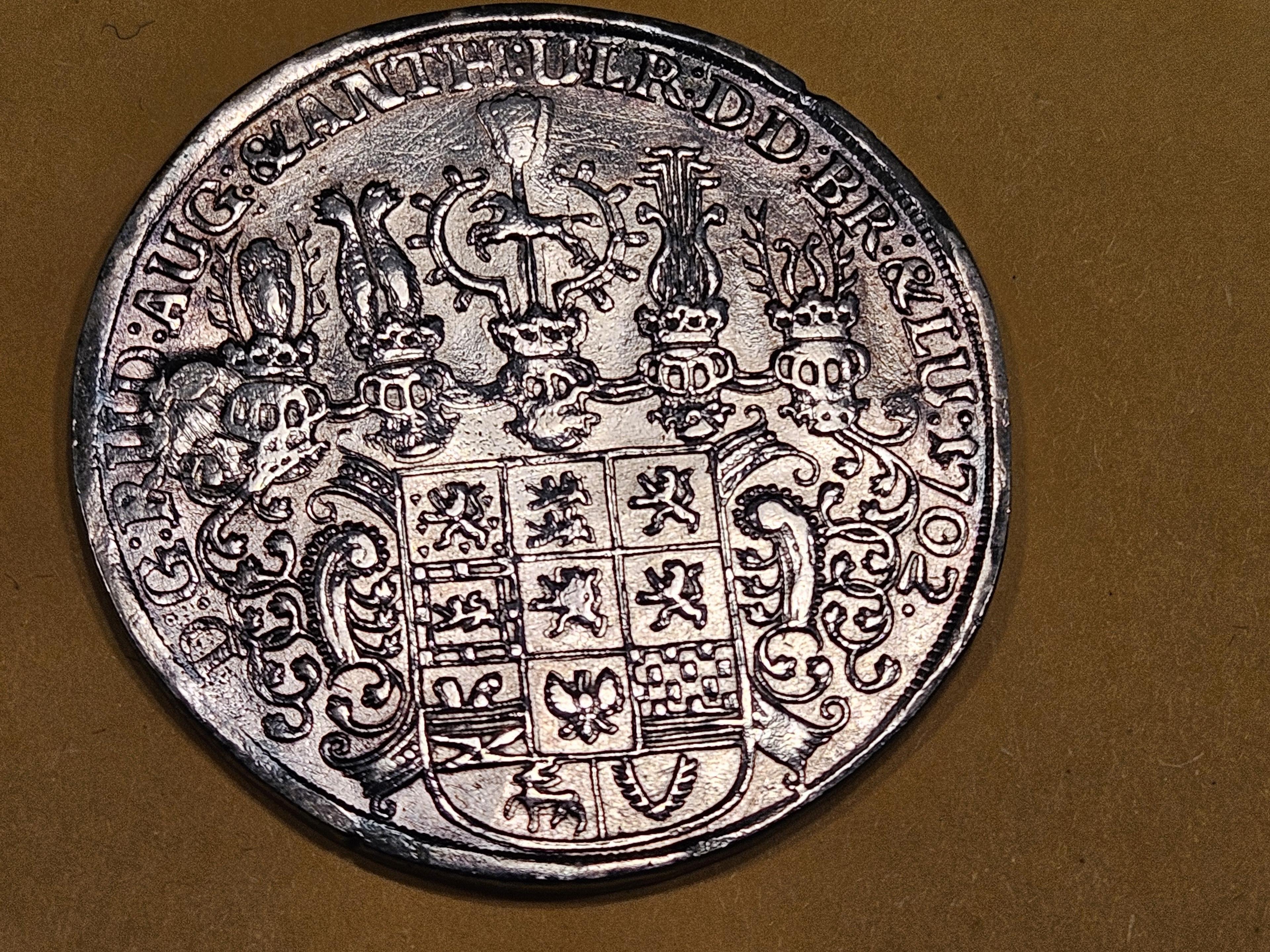 1702 German States BRUNSWICK-WOLFENBÜTTEL Thaler