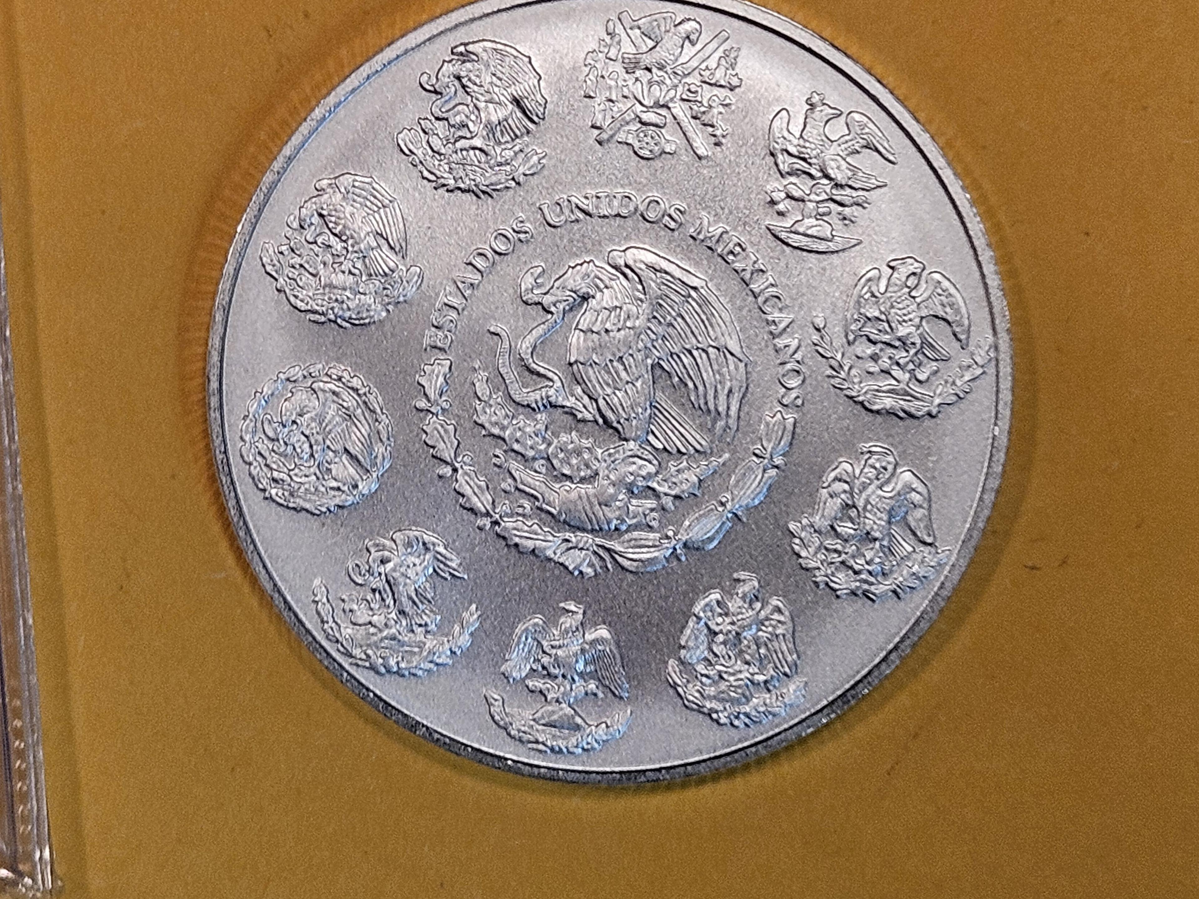 GEM Brilliant uncirculated 2021 Mexico Silver Onza