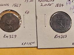 Five Scandinavian coins