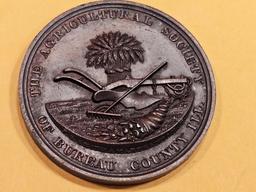 Bureau County Illinois Agricultural Society Medal