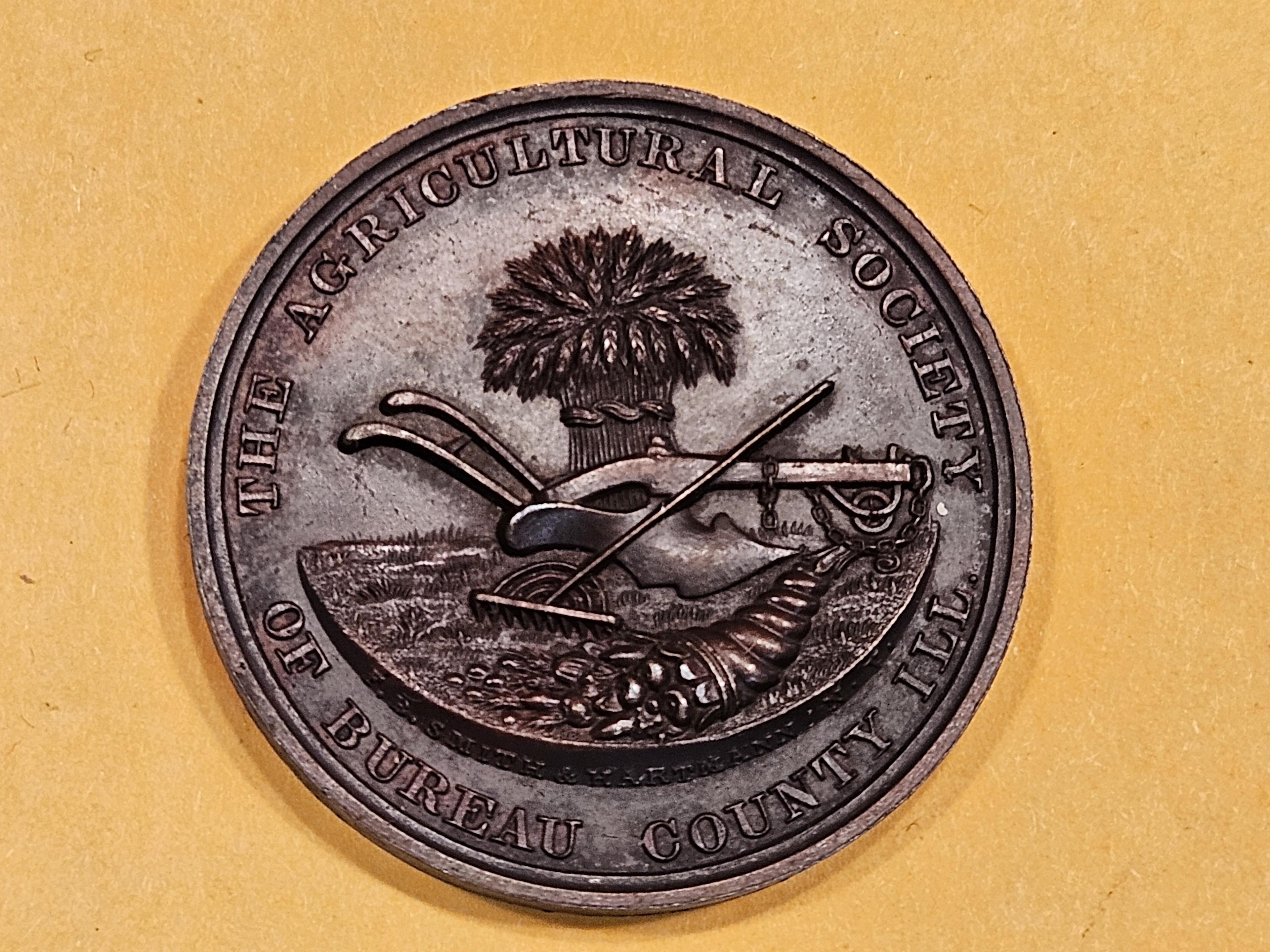 Bureau County Illinois Agricultural Society Medal