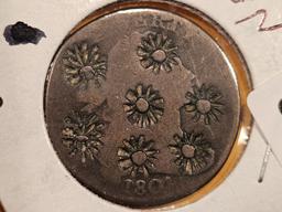 * KEY VARIETY * 1801 1/000 Draped Bust Large Cent