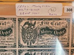 1890's Money Order Sheet