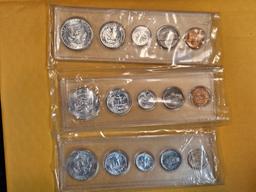 Three 1964 P & D Silver Mint Sets
