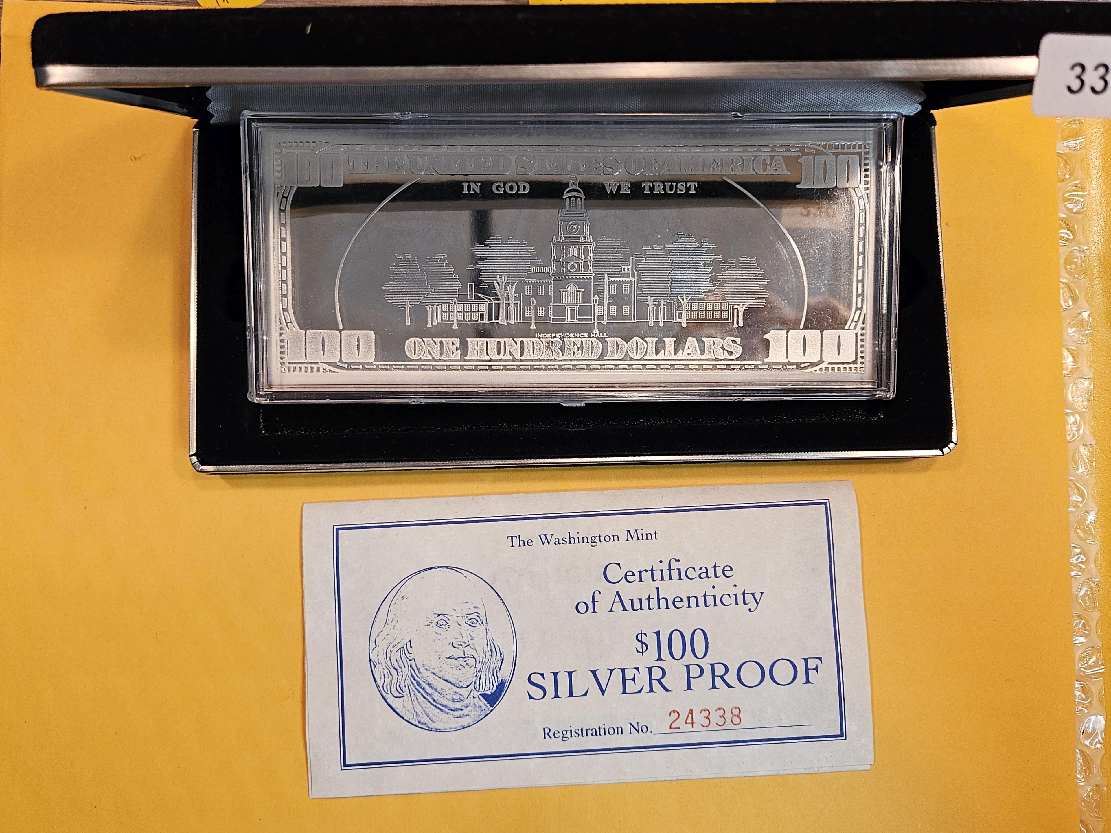 One-Quarter Pound .999 fine silver Proof art bar