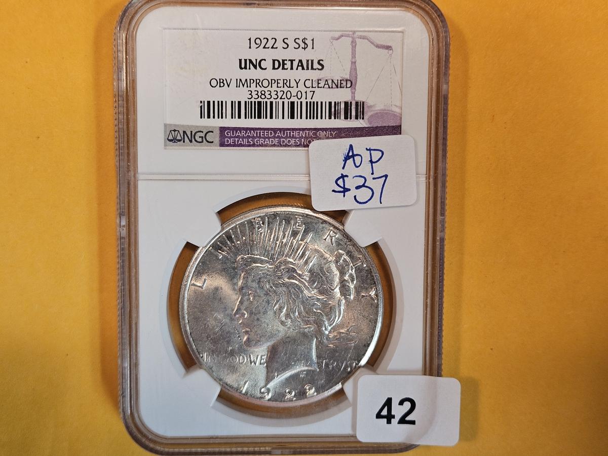 NGC 1922-S Peace silver Dollar