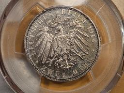 PCGS 1913-A German States Prussia silver 2 Marks in Proof 63
