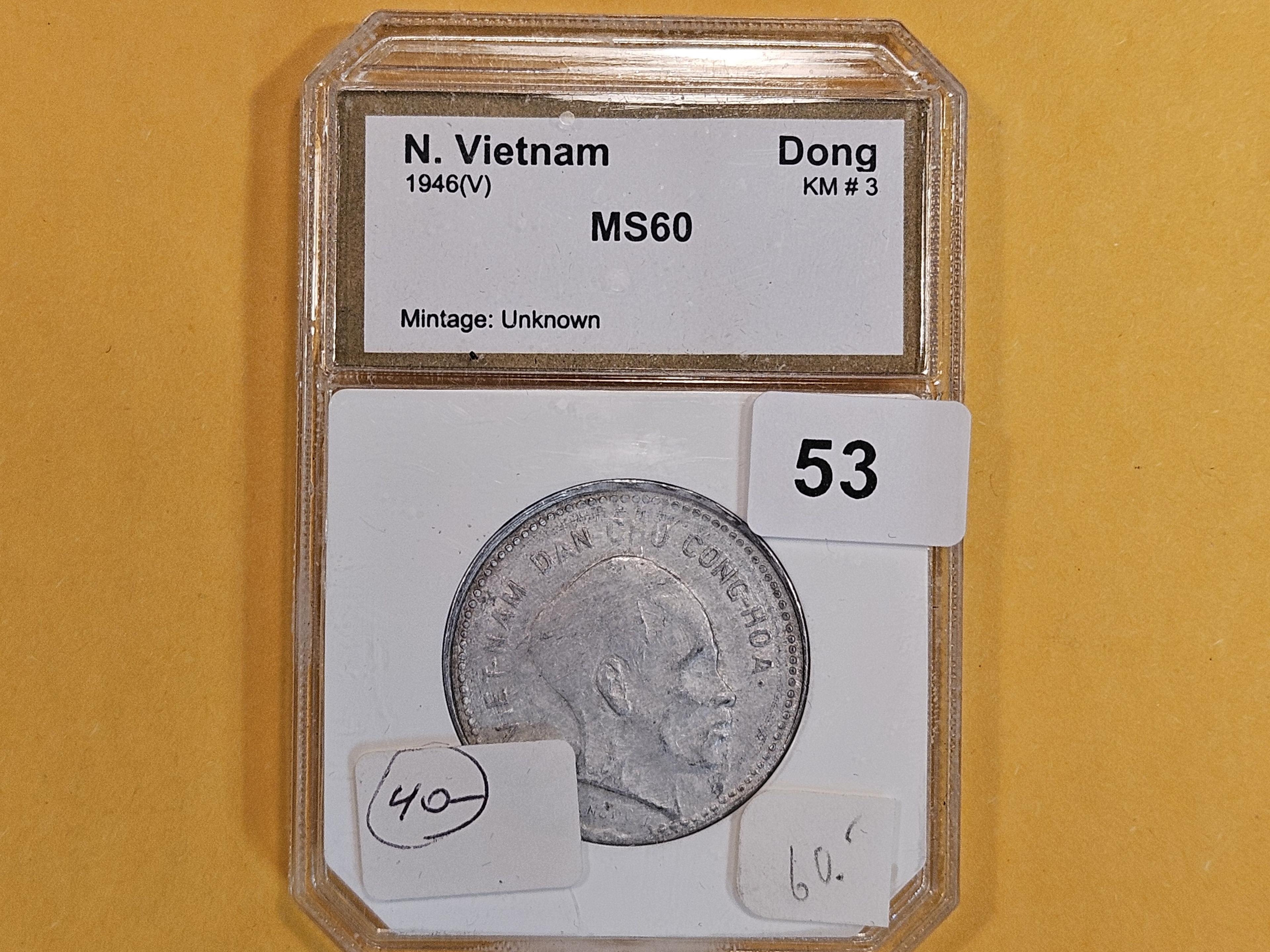 PCI 1946(V) North Vietnam Dong in Mint State 60