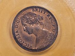 PCI 1864 Nova Scotia Half-Cent in Mint State 62 RED-BROWN