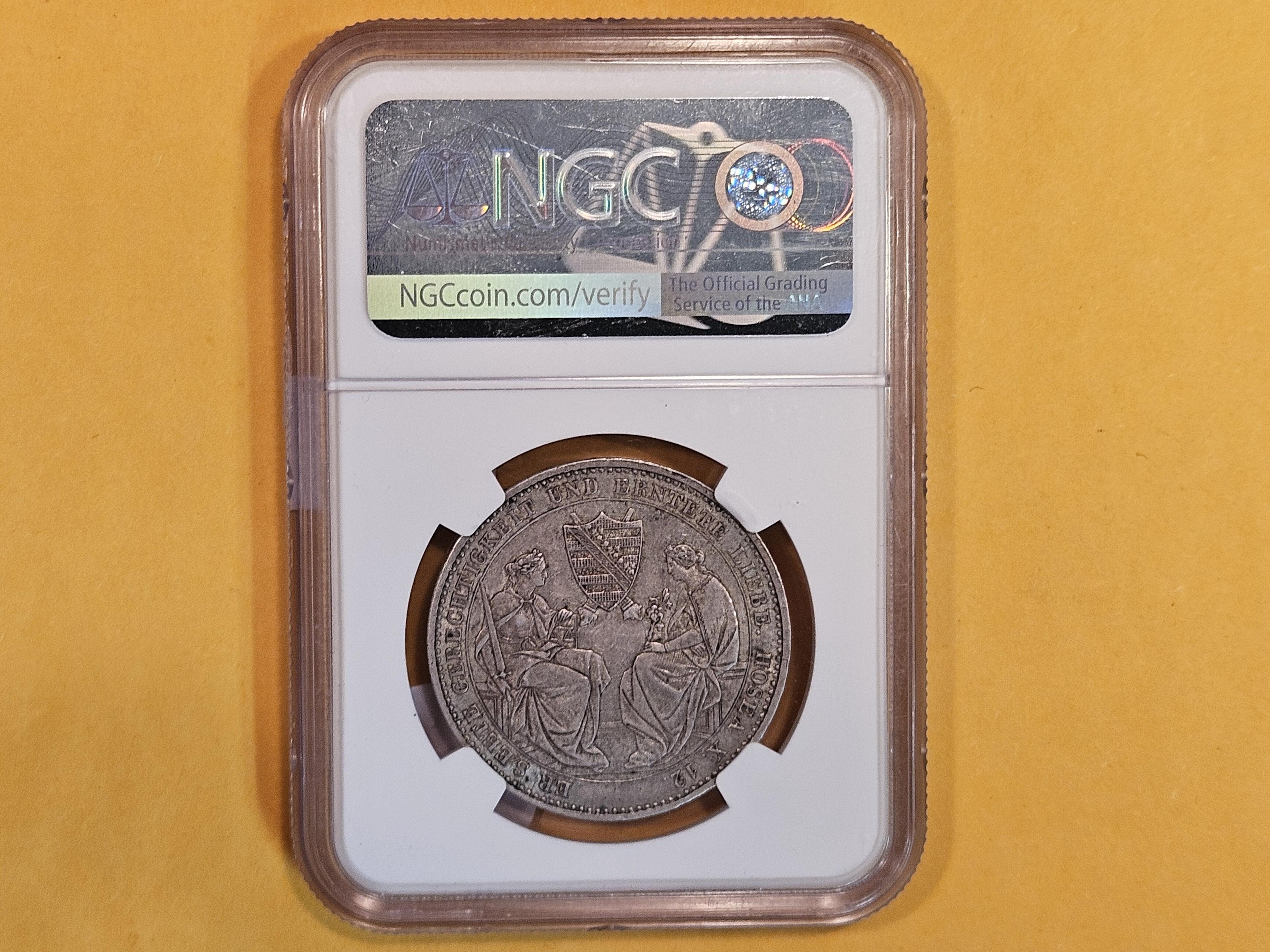 NGC 1854-F German States Saxony Taler in About Uncirculated - 53