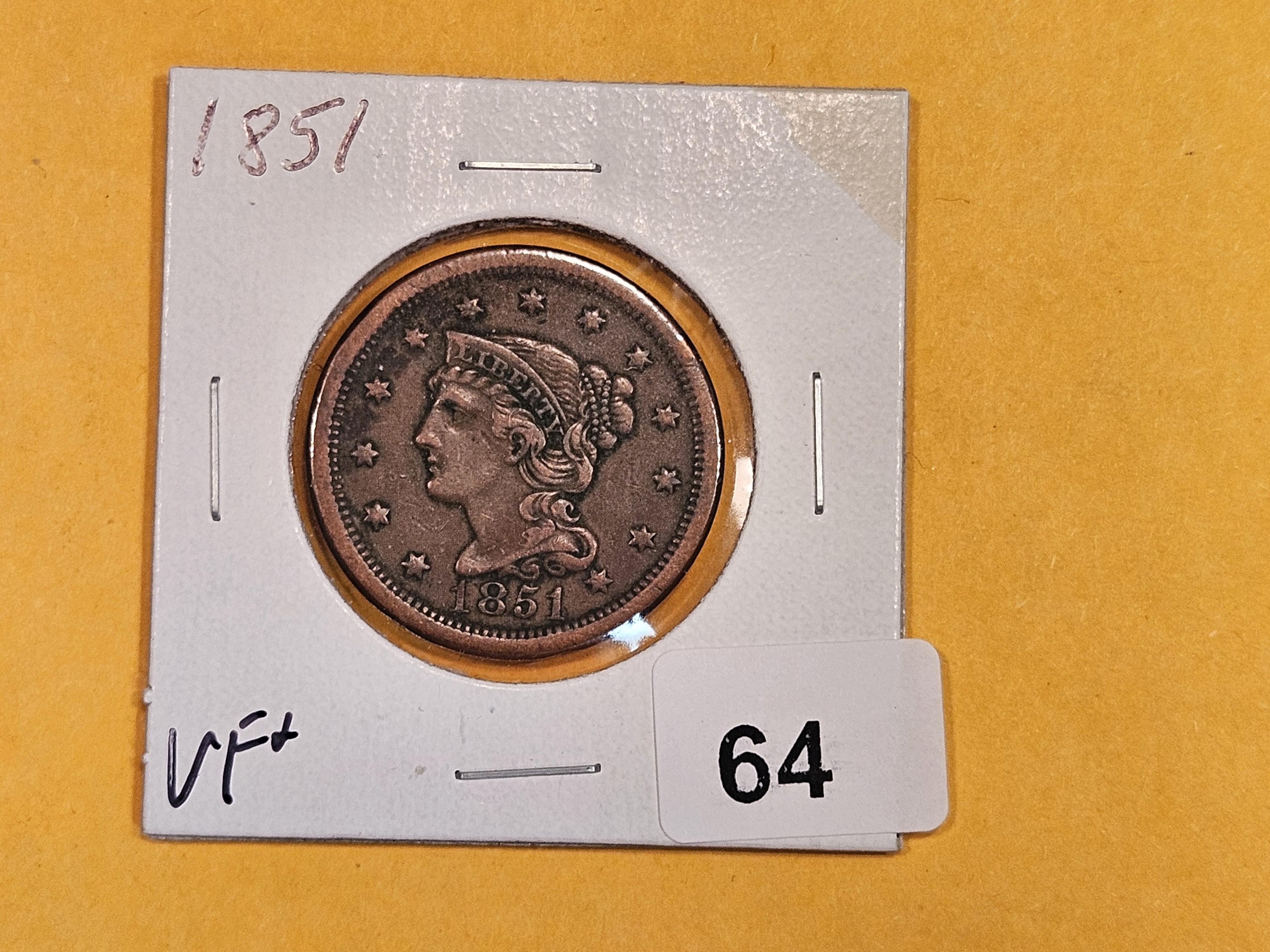 1851 Braided Hair Large Cent