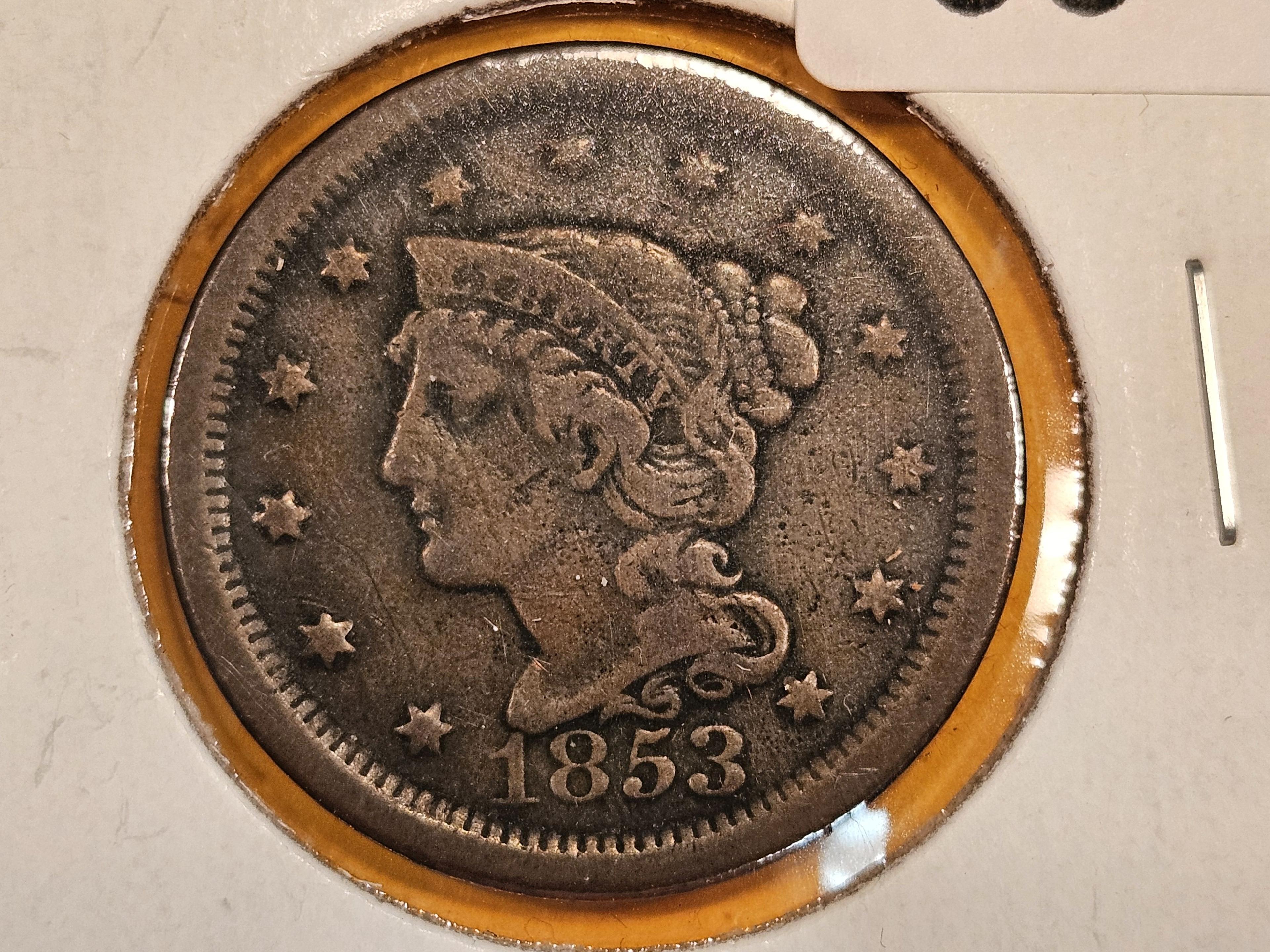 1853 Braided Hair Large Cent