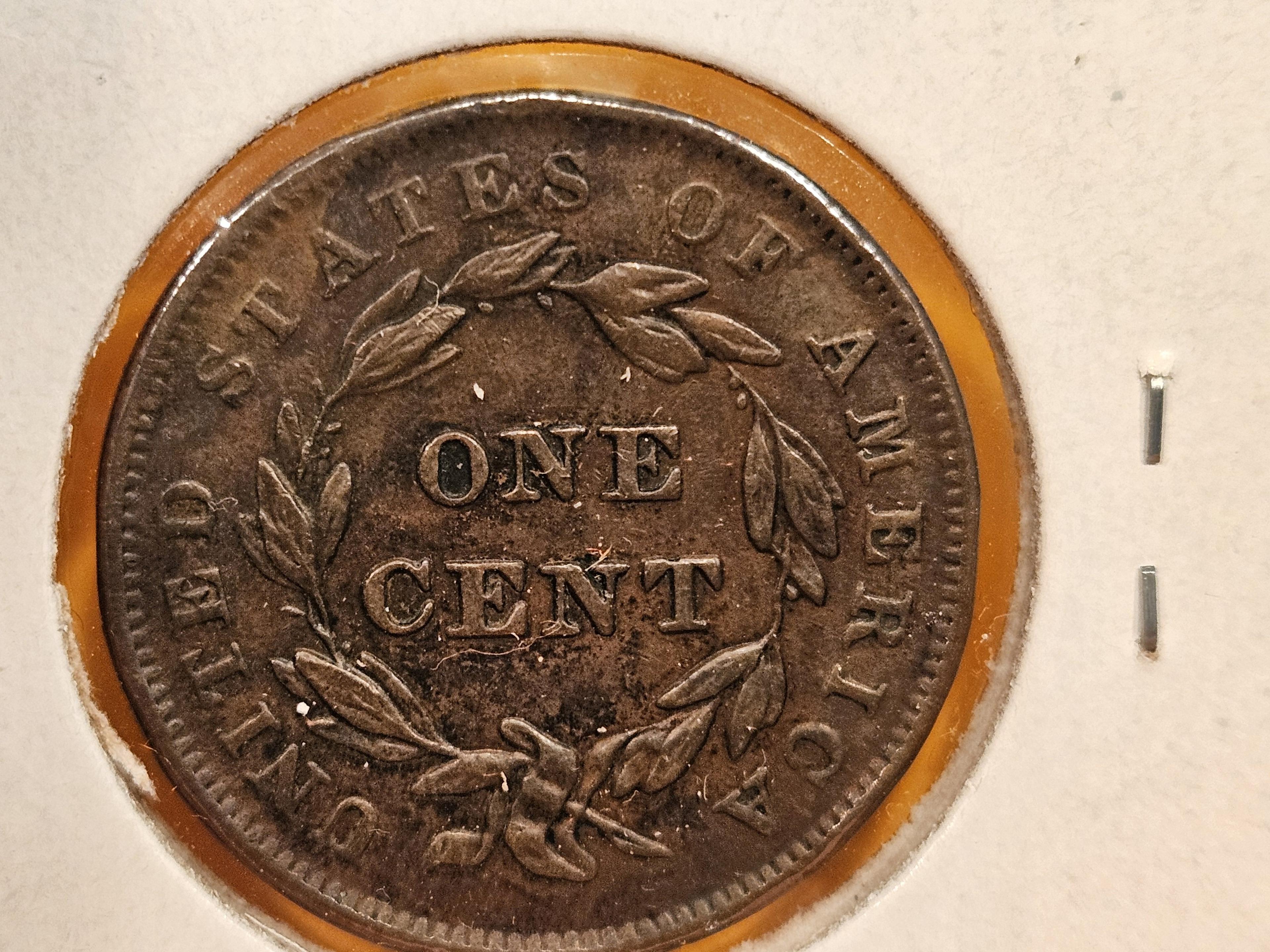 ** 1839 Booby Head Large Cent in AU-UNC