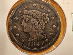 1847 Braided Hair Large Cent