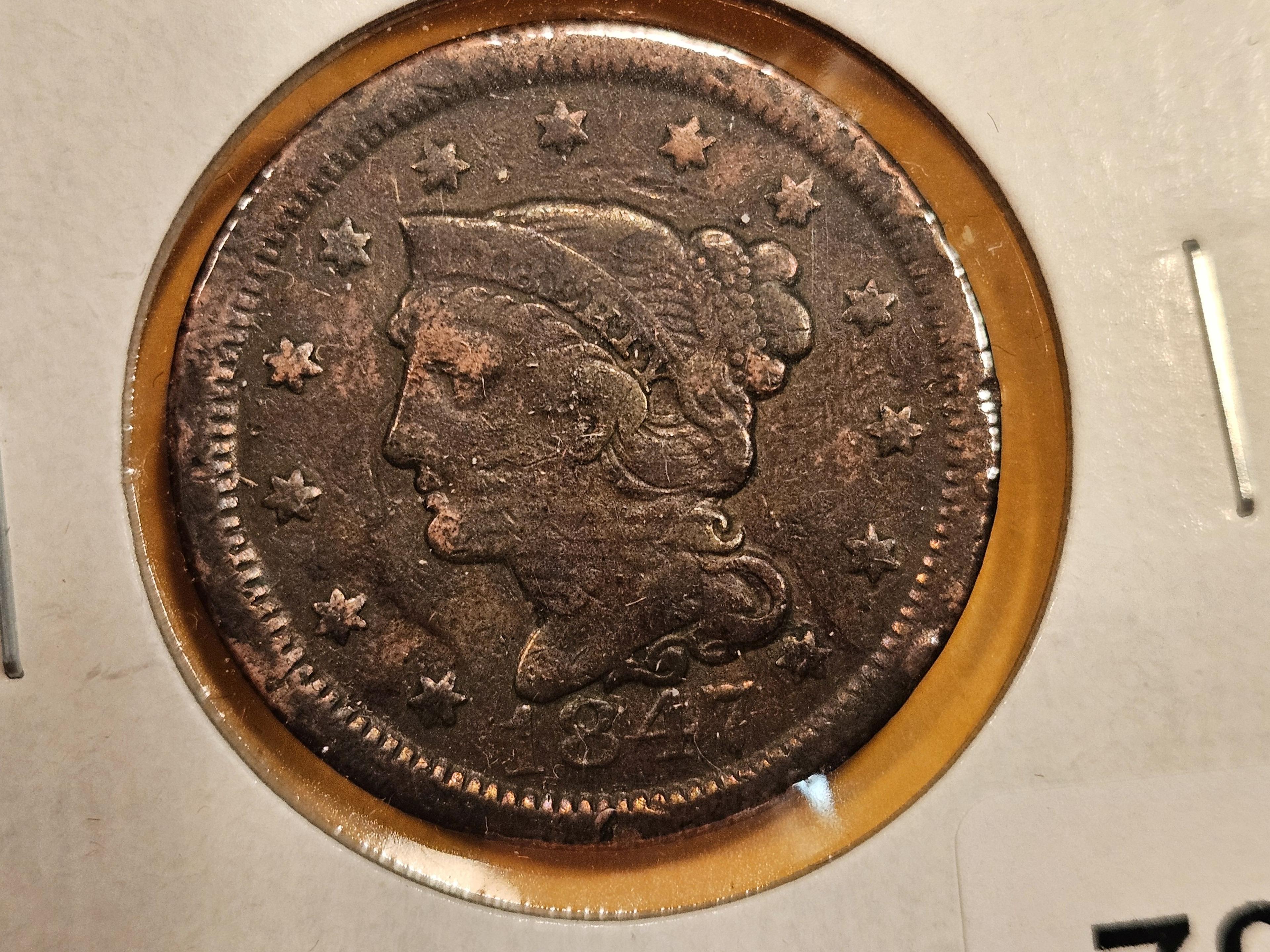 1847 Braided Hair Large Cent