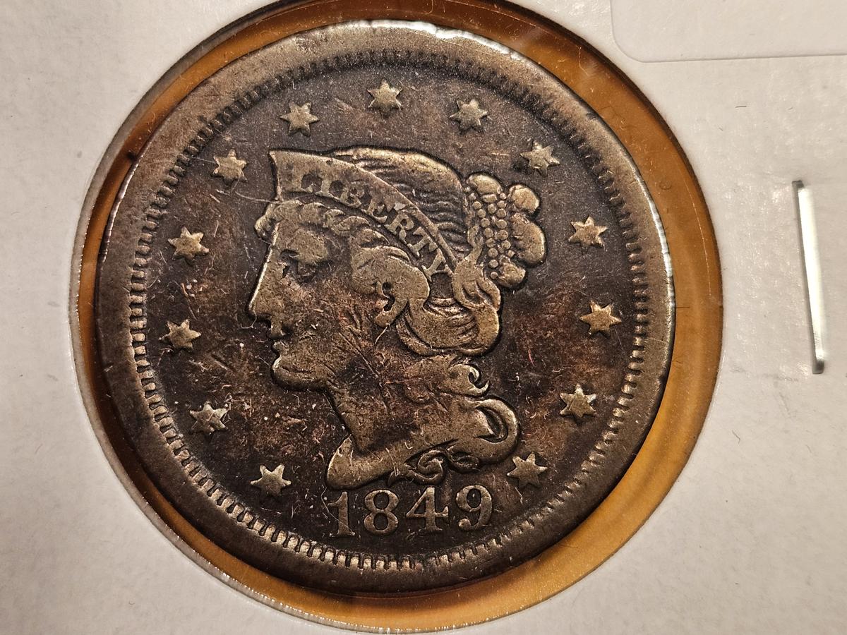 1849 Braided Hair Large Cent