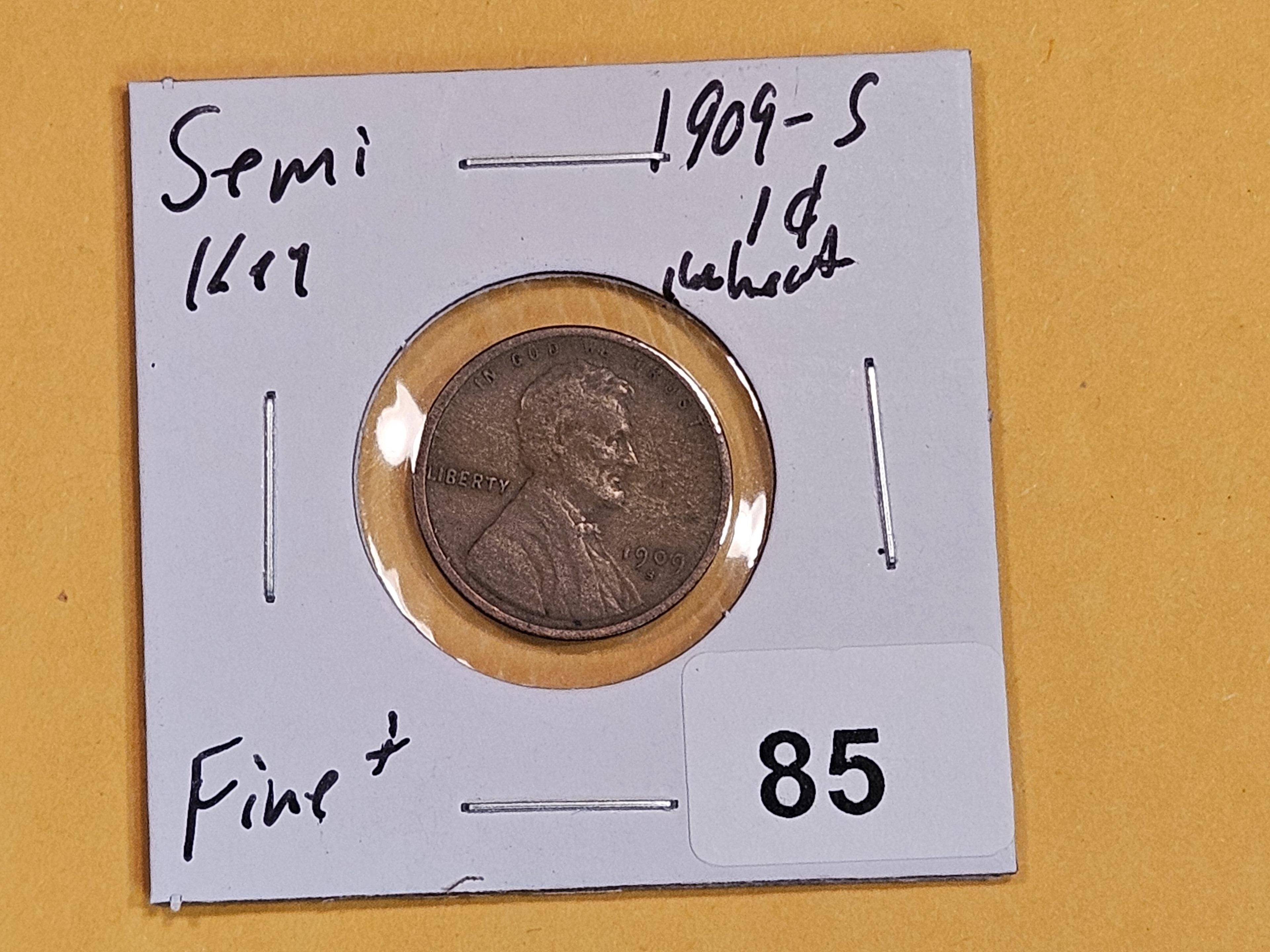 * Semi-Key 1909-S Wheat cent