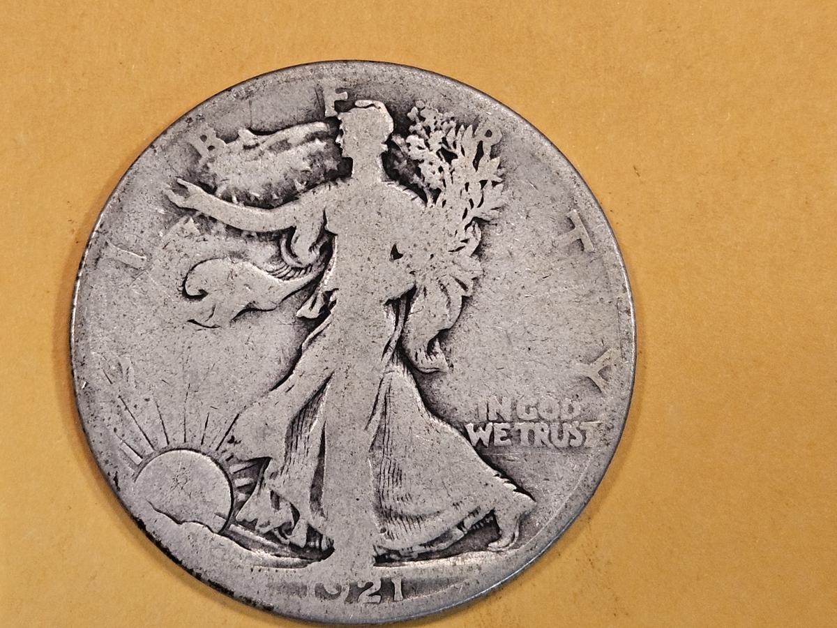 * Key Date * 1921-S Walking Liberty Half Dollar